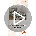Image of BSB Home Premium Cotton Feel Single Bedsheet with One Pillow Cover for Coat /Diwan / 4x6 Bed 180 Tc (152 x 228 cm, Grey & White Polkadot)