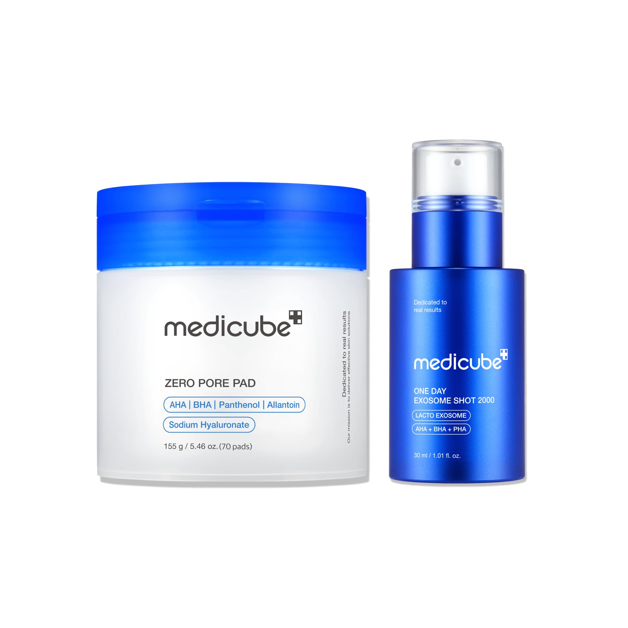 medicube Daily Toner Pads with Exosome 2000 for Pore Care: medicube Zero Pore Pads 2.0 and Zero Exosome Shot 2,000 PPM Spicule Facial Serum