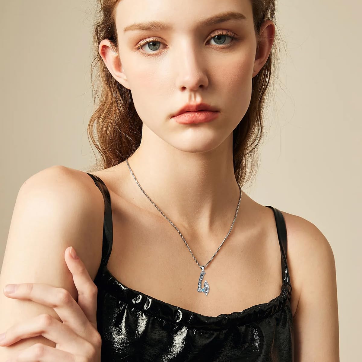 ROMANTICWORK Amulett Kette 925 Sterling Silber Schutz Anhänger Halskette Religiöser Schmuck Geschenke für Herren Männer