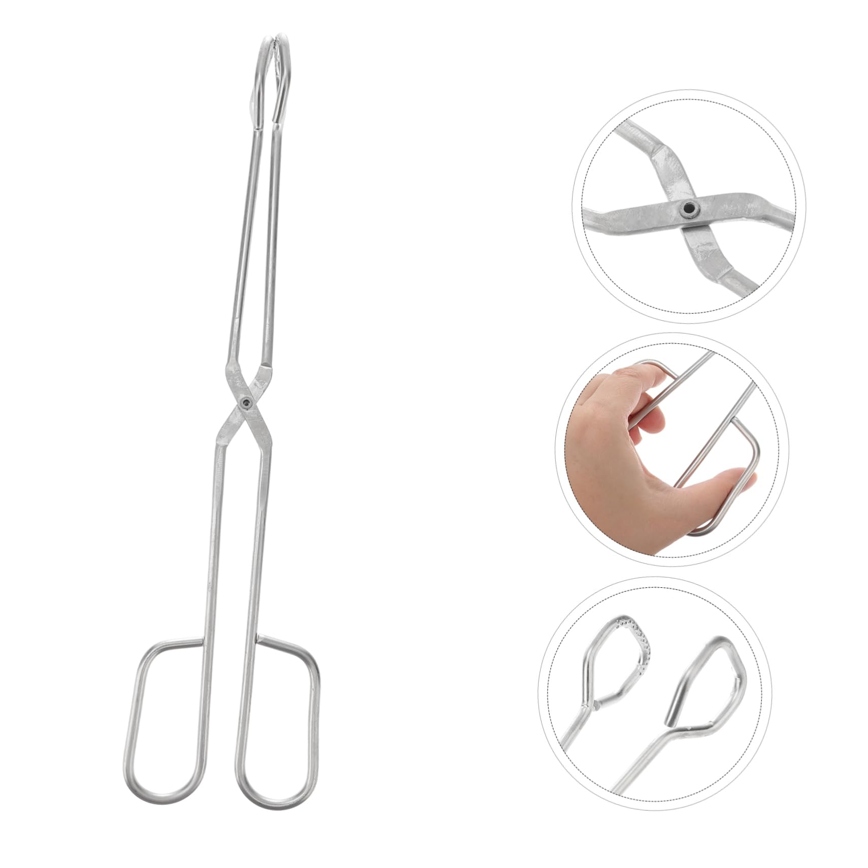 Happyyami 1Pc Stainless Steel Food Clip Versatile Kitchen Clamp for Salad Bread and Barbecue Comfortable Grip for Home Restaurant and Outdoor Cooking