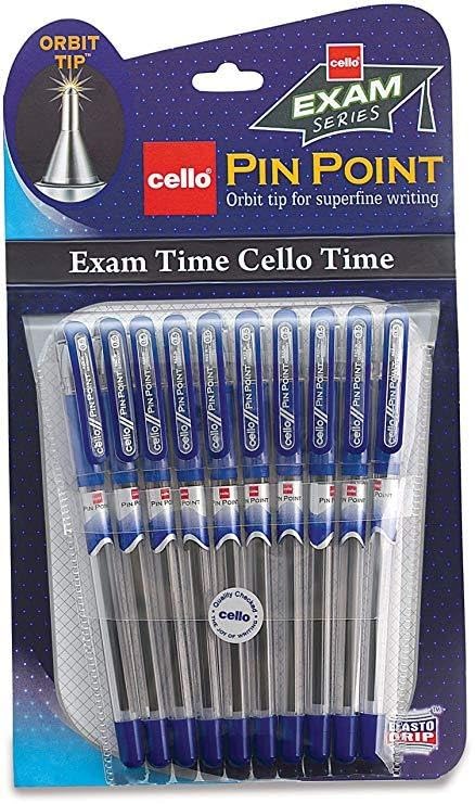Cello Pin Point - Ball Point Pen (10pcs) (Blue)