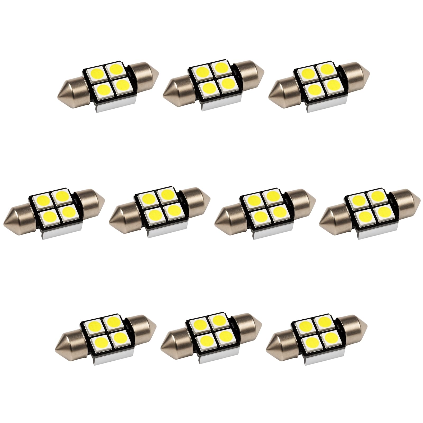 LED 12V Soffitten 31 mm weiß Innenraum Ersatz Beleuchtung warmweiß kaltweiß blau rot grün (kaltweiß, 10 Stück)