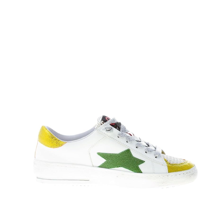 Okinawa Donna Sneaker Basket 2339 in Pelle Bianco pi� Verde e Oro Color  Bianco Size 36 : Amazon.it: Moda
