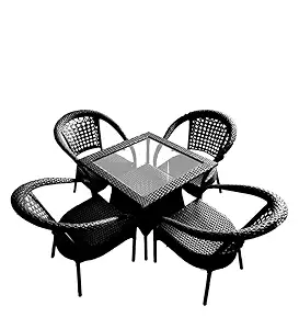 Artic Fashion |D-8 Patio|Indoor| Outdoor| Living Room | Balcony | Garden |(4 Chair + 1 Table)|Furniture Set |Coffee Chair Set |Powder Coated|