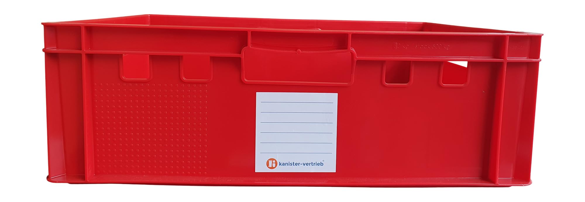 kanister-vertrieb® 5er Set E2 Kisten 60x40x20 cm Fleischkiste Lagerkiste Metzgerkiste Eurobox rot inkl. Etiketten