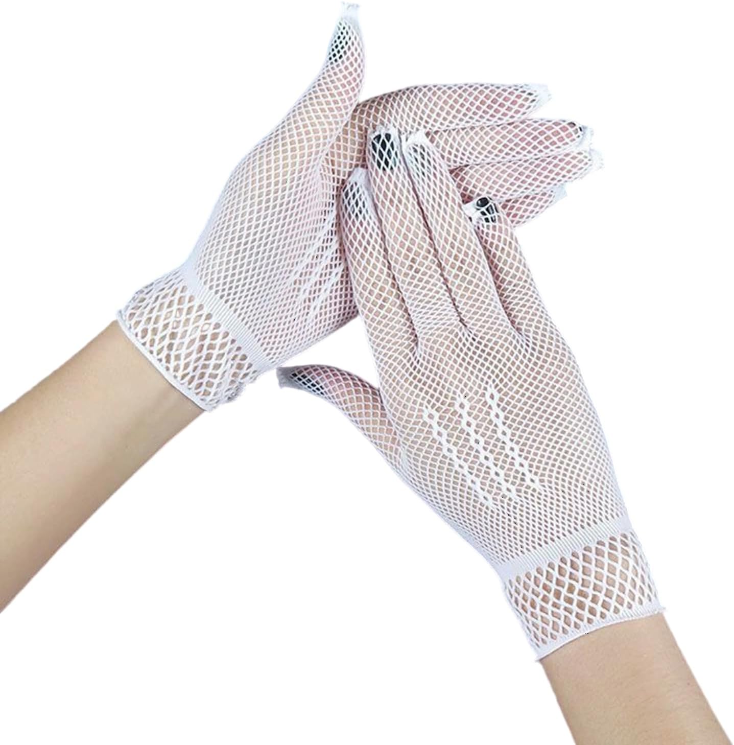Lace Evening Party Gloves Stretchy Fish Net for Wedding Ceremony Breathable Outdoor Event Handwear Accessory Evening