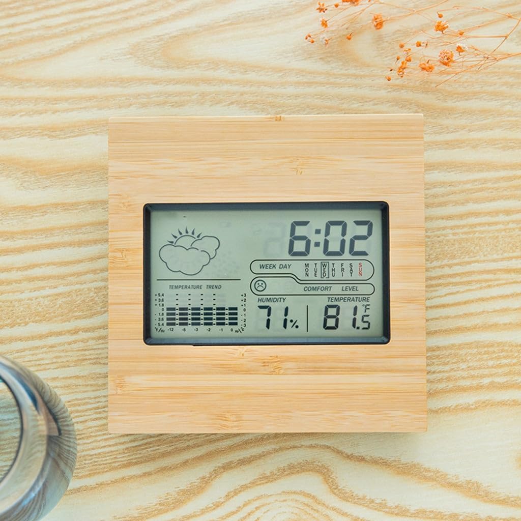 Weather Clock Creative Multi-Function Temperature Hygrometer Weather Bedroom Baby Room Seat