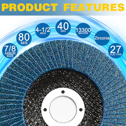 Pretec 115B80FD40#-12 Flap Discs 4 1/2 For Angle Grinder thumb #2