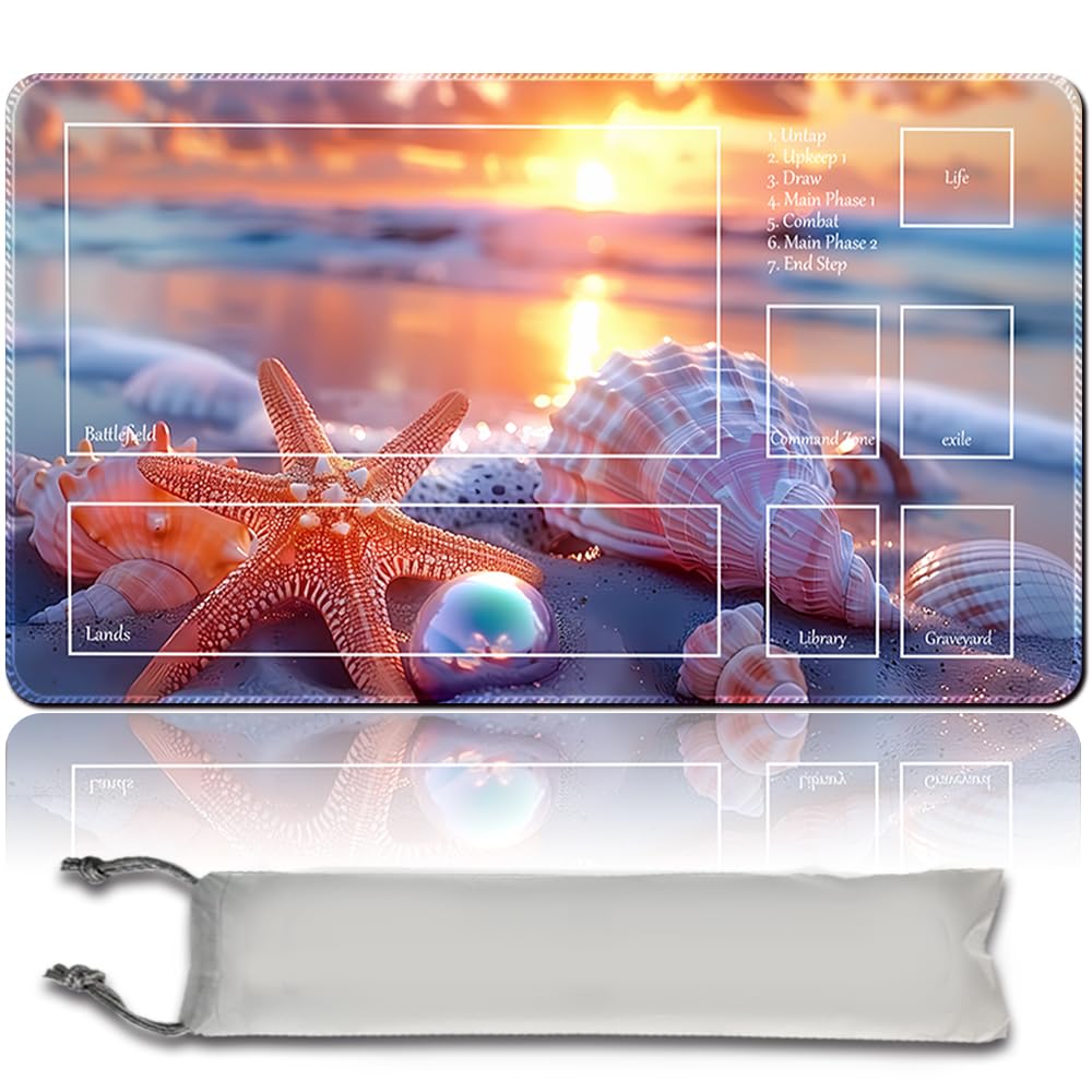 Board Game MTG Playmat + Free Waterproof Bag, Stitched Edges,Ideal for Card Game Enthusiasts TCG Playmat Mouse Pad MTG PlayMat with Zones (An Original Playmat) (With Zone,mtg 30 (1))