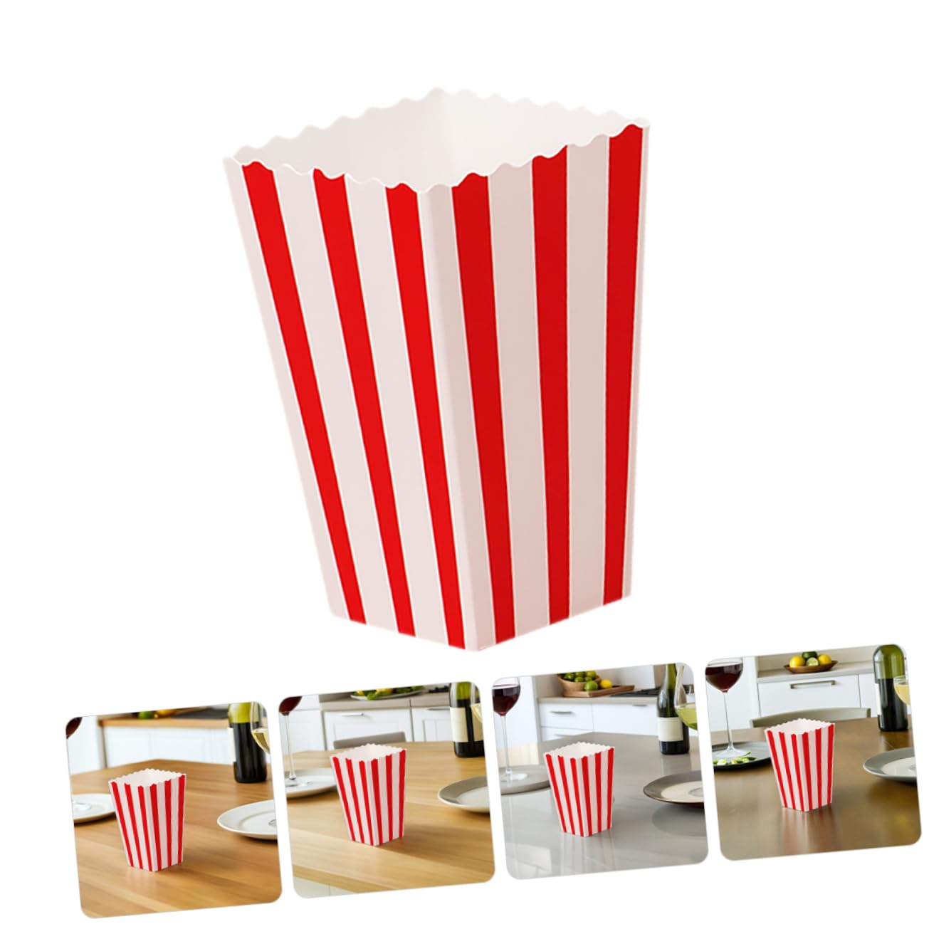 60 Pezzi Sacchetti Snack Rosso e Bianco per Contenitori per Popcorn Individuali per Cinema