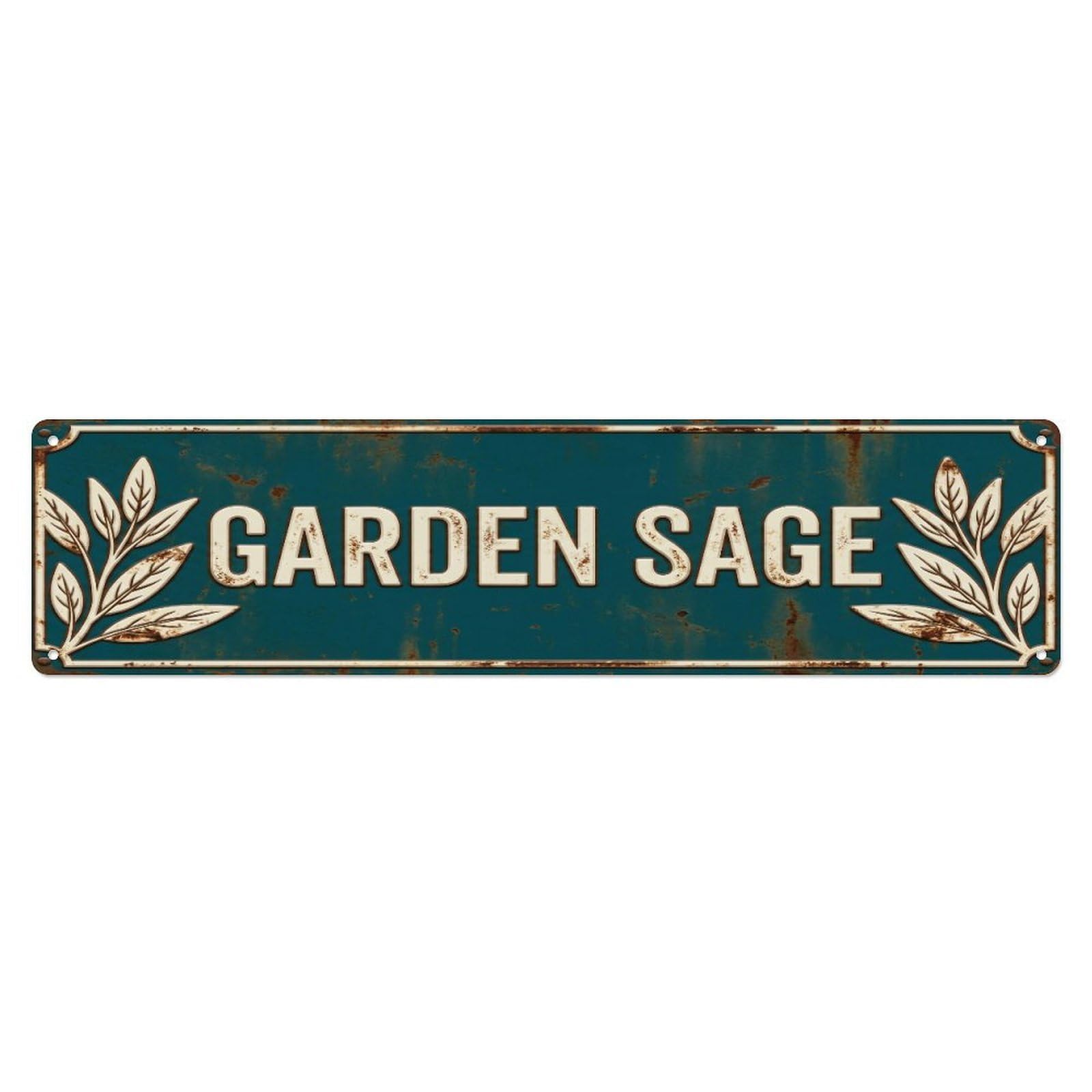 Metal Tin Sign GARDEN SAGE Vintage Herb Rustic Farmhouse
