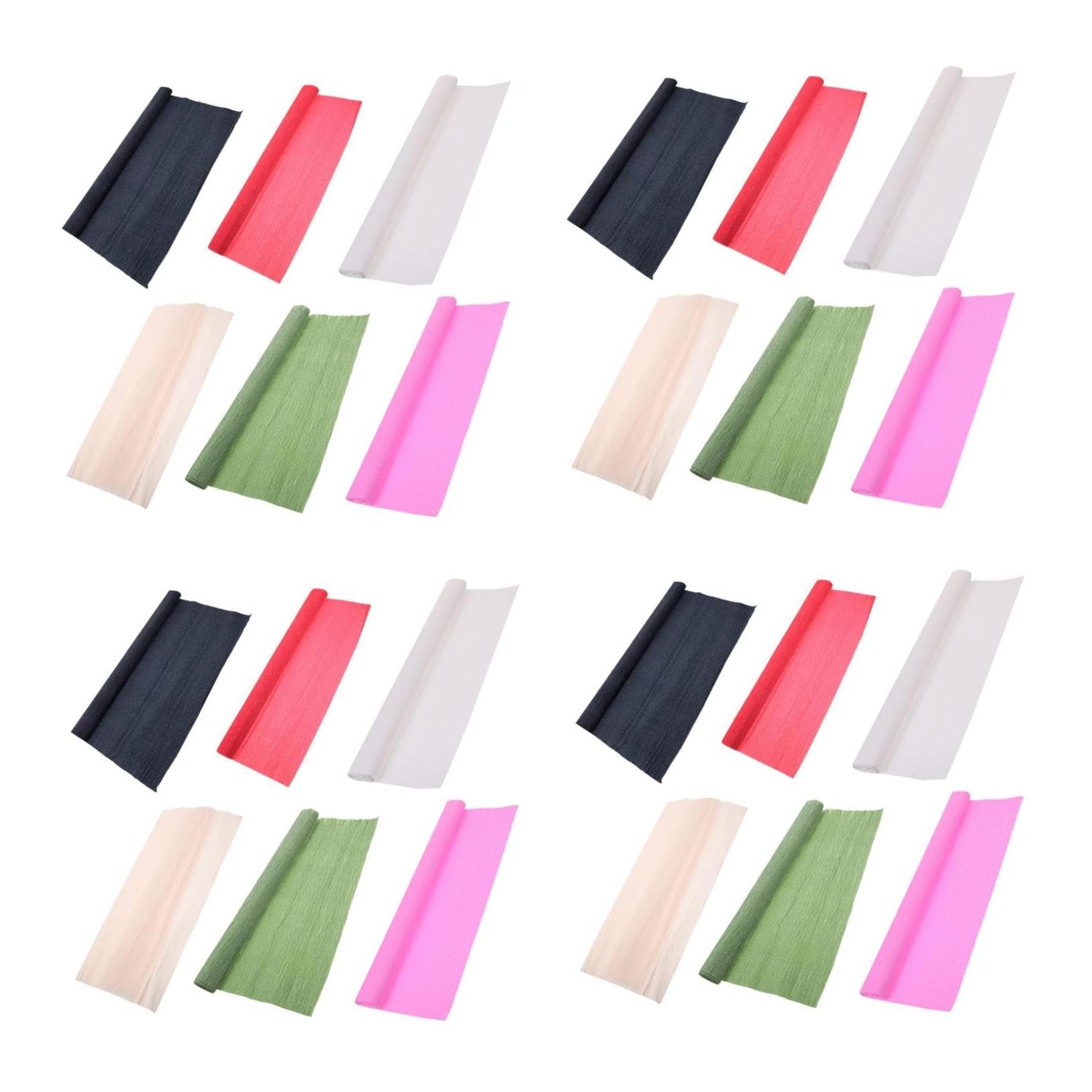 Gadpiparty 4 Sätze Krepp-papier Blumen- Rose Krepppapierhandwerk Geburtstag Krepppapier Verpackung Weiß Geschenkpapier Krepppapierverzierung Farbiges Krepppapier 6 Rollen * 4