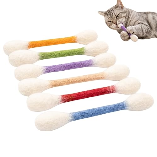 6/12 Pk Cotton Swabs Cat Toys with Catnip, Giant Cat