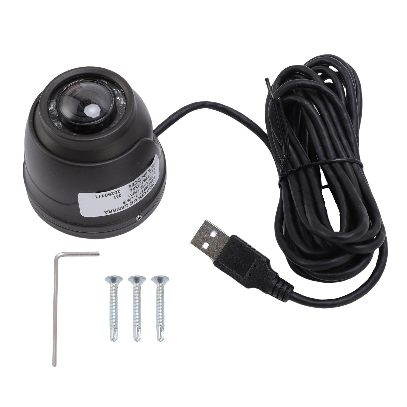 KKPLZZ Telecamera Dome, Telecamera di Sicurezza USB HD 2MP 1080P con Antiappannamento Antiurto Ampio Voltaggio, per Bus PC CCTV RasPi