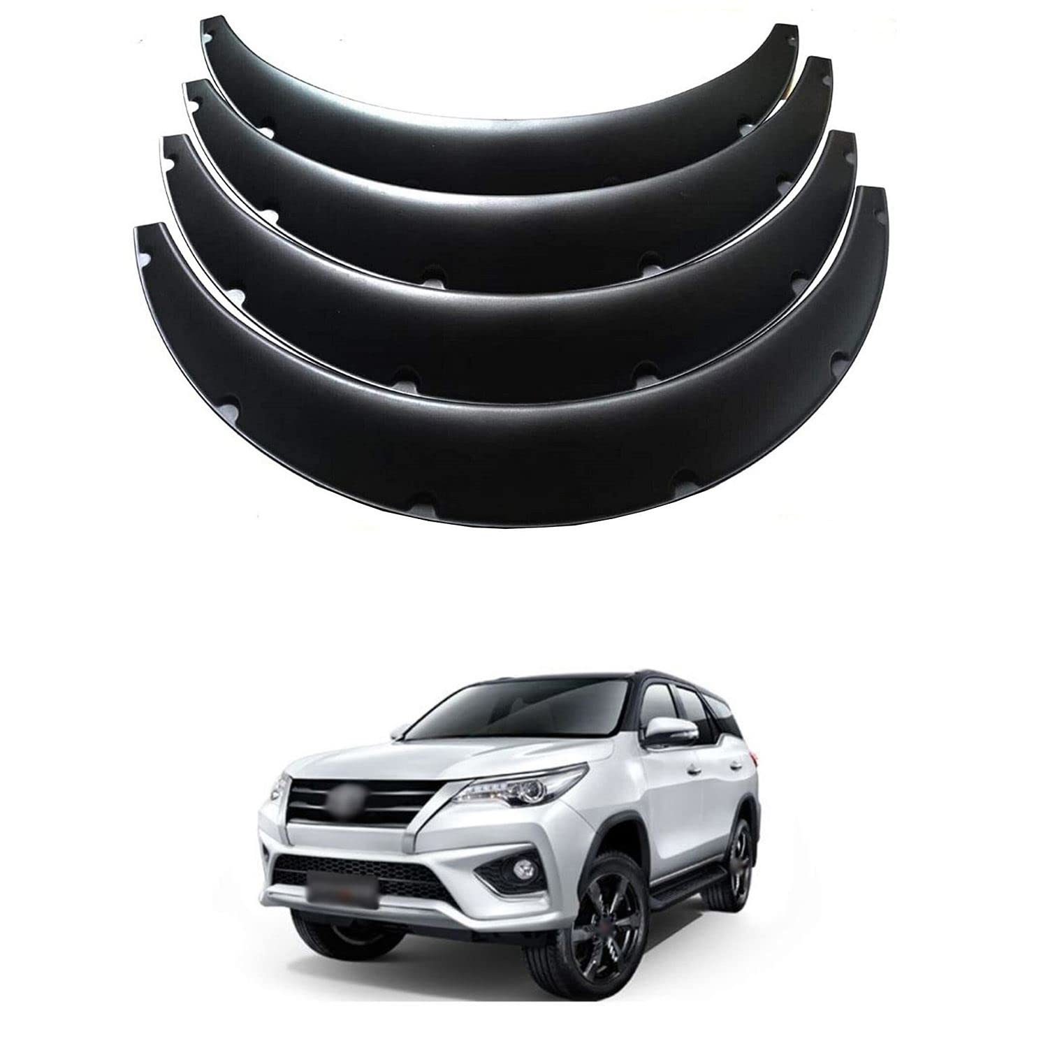 XZRTZ Fender Flares Over Wide Body Wheel Arches Auto Car Kit Mudguards Bolt On Pocket Rivet Style Compatible with Fortuner