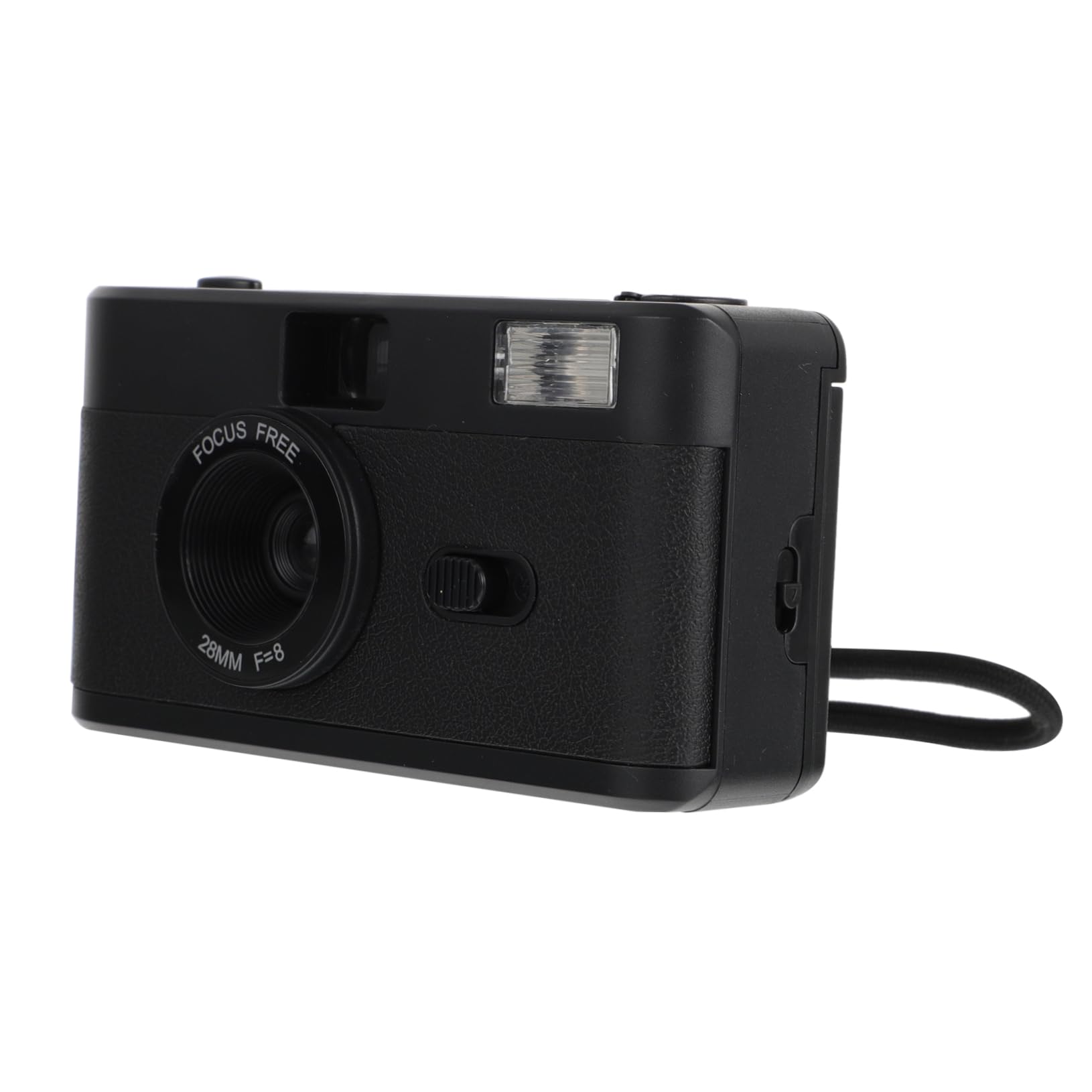 SHINEOFI Cámara Vintage de Película Reutilizable en Abs Negro Flash Incorporado sin Batería para Fotografía Fácil y Práctica