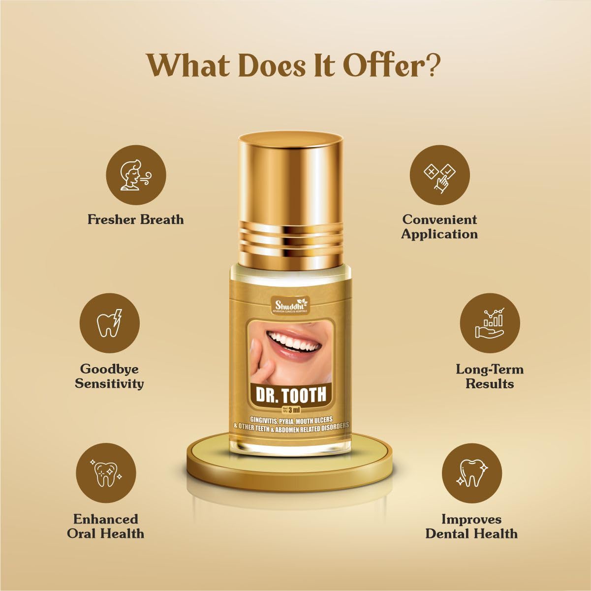 Shuddhi Dr. Tooth oil | Ayurvedic Oral Care | Essential oil 100% natural and pure teeth, pure teeth for skin and hair and perfora oil for gums. Ayurvedic dental mouthwash for oral health Shuddhi Dr. Tooth oil | Ayurvedic Oral Care | Essential oil 100% natural and pure teeth, pure teeth for skin and hair and perfora oil for gums. Ayurvedic dental mouthwash for oral health