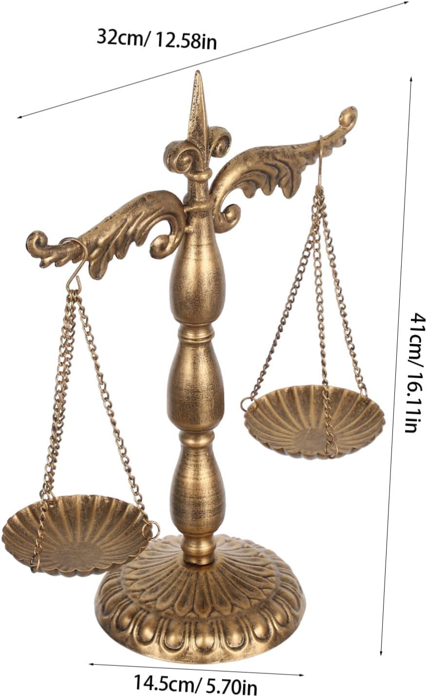 Holibanna アンティーク風鉄製天秤置物 ジュエリー収納トレイ アクセサリー