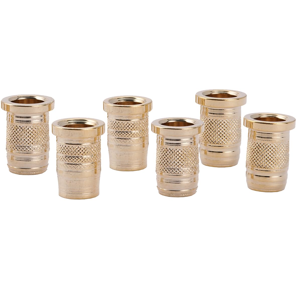 6 Boccole Adattatore Per Accordatori Chitarra Press-In Da 3/8 A 1/4 - Colore Oro
