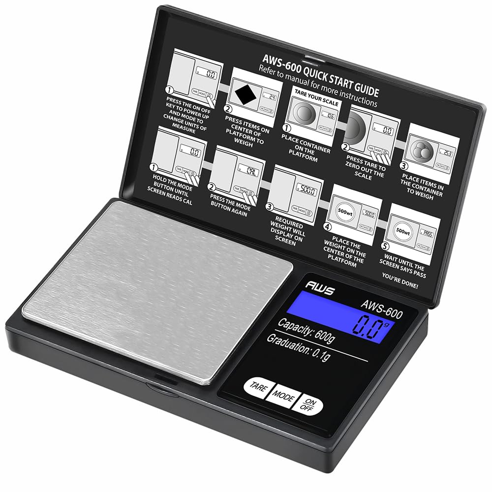 AMERICAN WEIGH SCALES AWS-600-BLK Old Version, Plastic, Black
