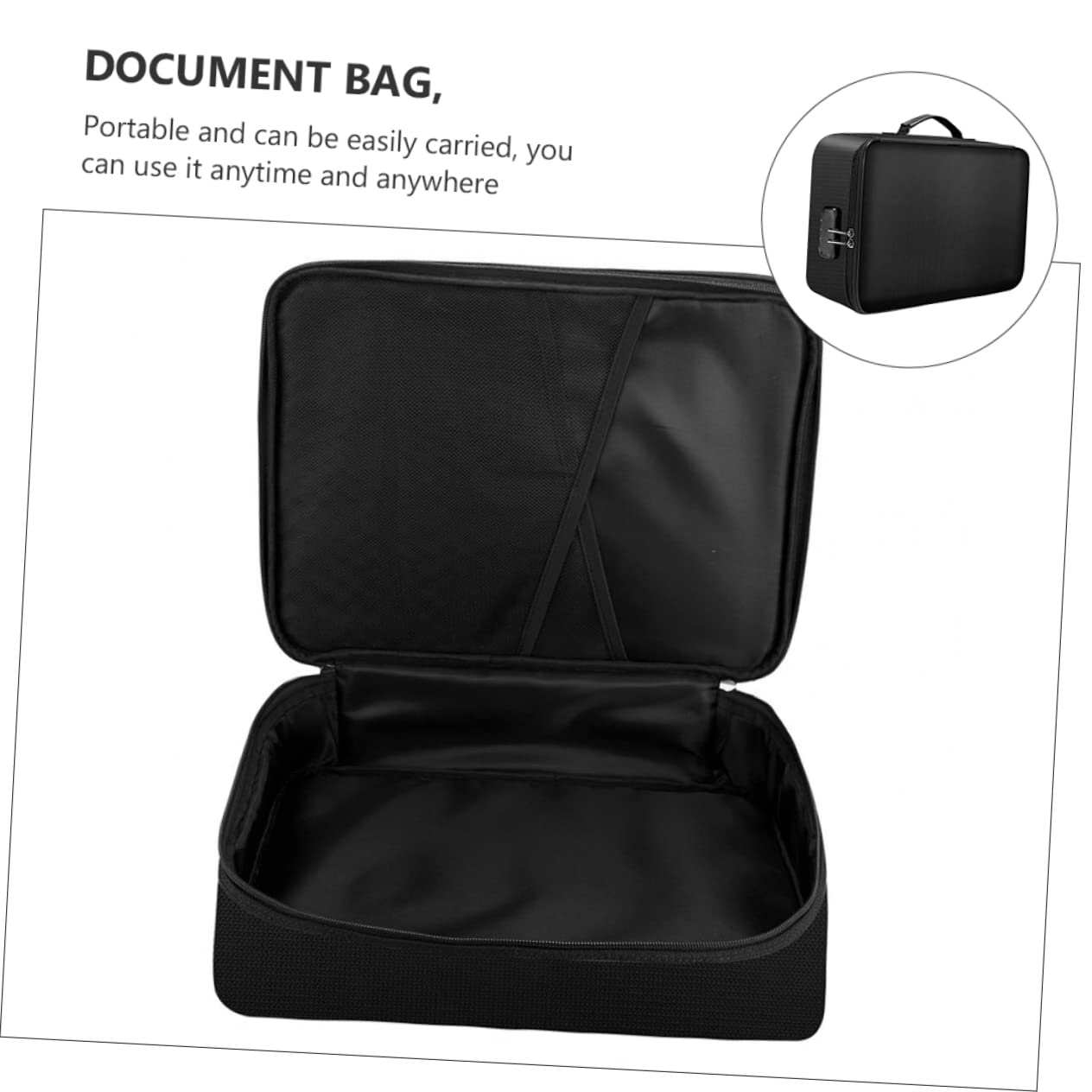 Borsa Documenti Ignifuga Nera Cerniera per Ufficio e Casa | Fibra di Vetro Siliconica, Grande Capienza, per Certificati e Contanti, Formato Portatile