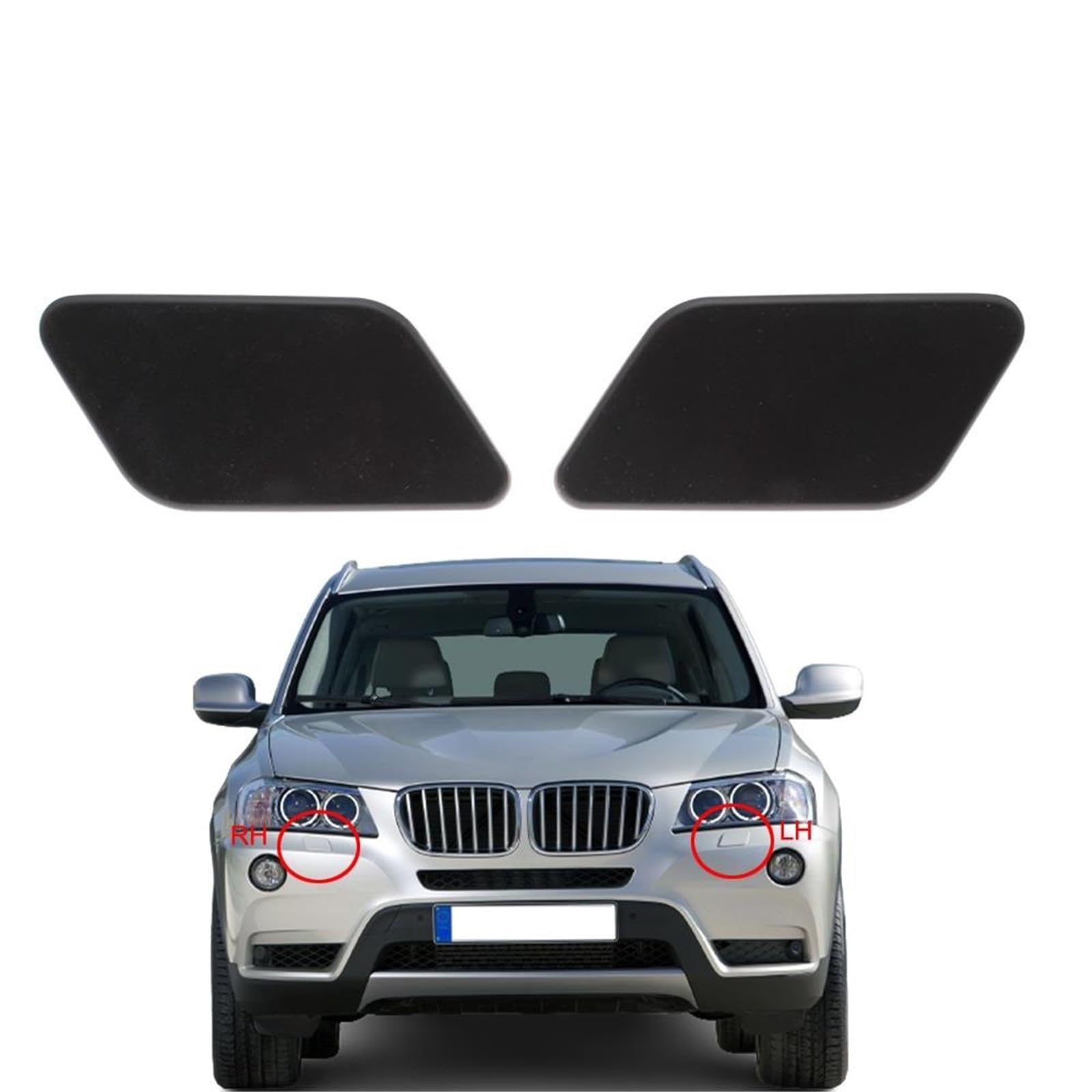 Tapa Boquilla Rociadora for Arandela Faro Parachoques Delantero, Compatible With BMW F25 X3 2009-2014 51117212953 51117212954 Tapa de boquilla para limpieza de faros(SET)