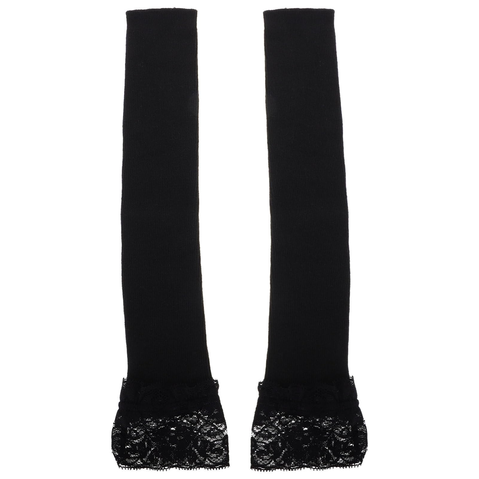 COLLBATH Long Lace Gloves for Women Knit Arm Warmers Thumb Hole Fashionable Winter Accessory Versatile Design