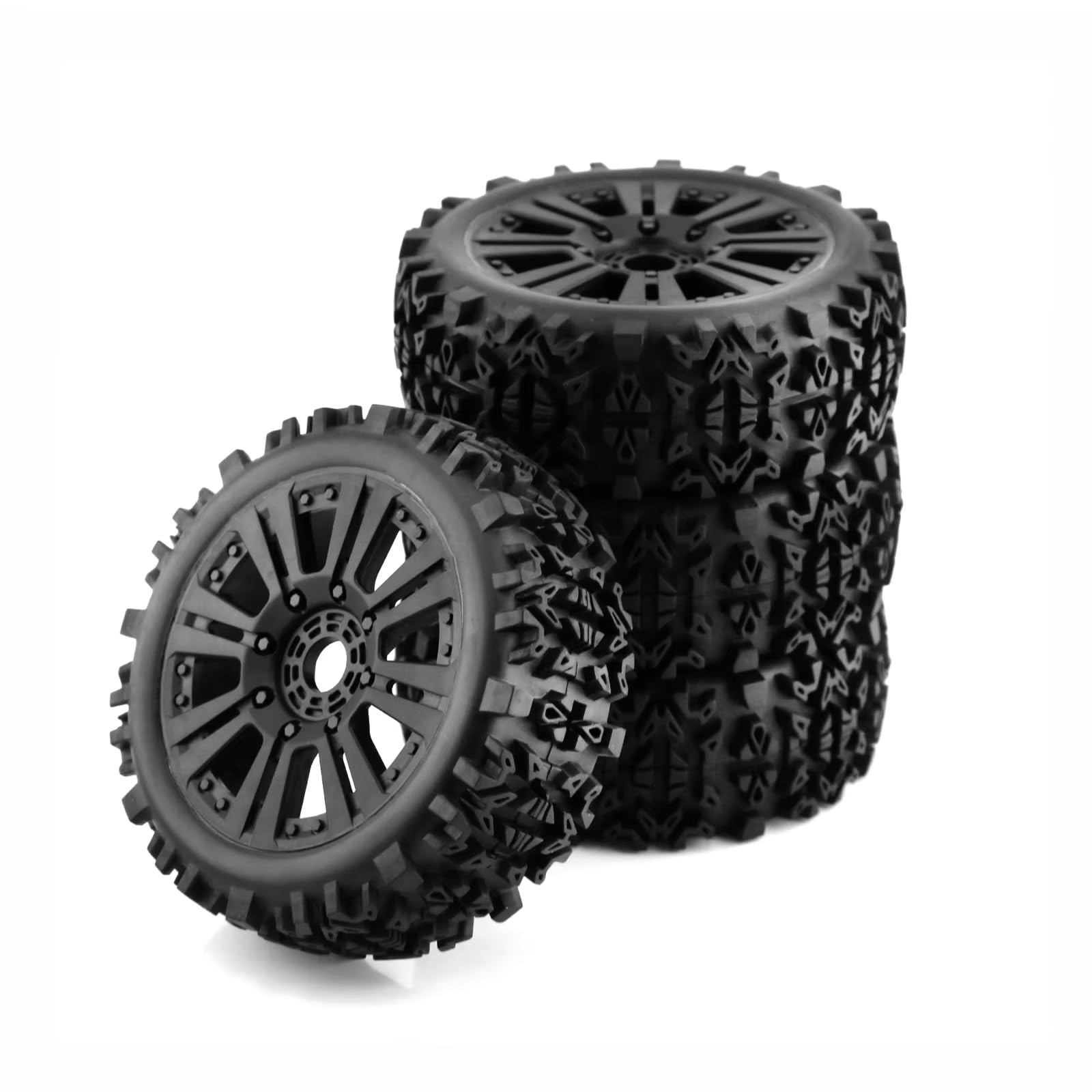 para Arrma para Typhon 6S 3S para Talion para Team para Losi 8IGHT para HPI para Buggy 1/8 4 Uds Ruedas Neumáticos A Escala 17mm Hex RC Refacción Piezas Repuesto RC