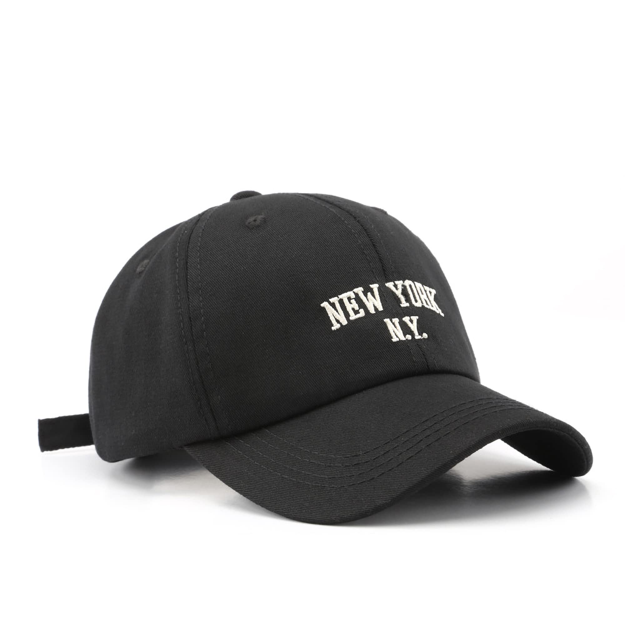 New York Embroidery Baseball Cap Cotton Trucker Dad Hat with Adjustable Buckle Visor Cap for Men Women