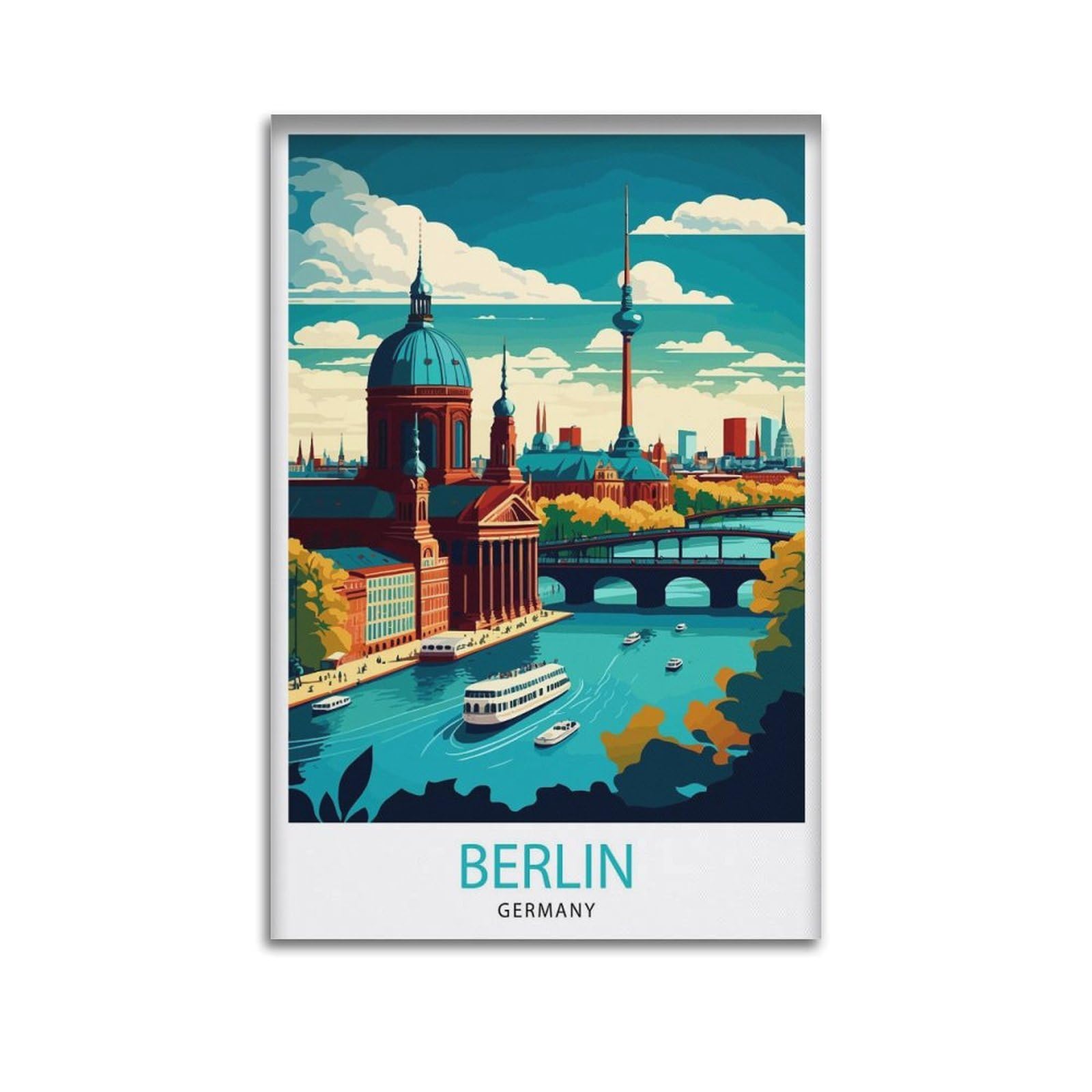 xiaoxiaoshen Berlin Germany Travel Gift Home De_3 Canvas Poster Wall Art Prints Room Aesthetic Murals Bedroom And Living Decorations 12x18inch(30x45cm)