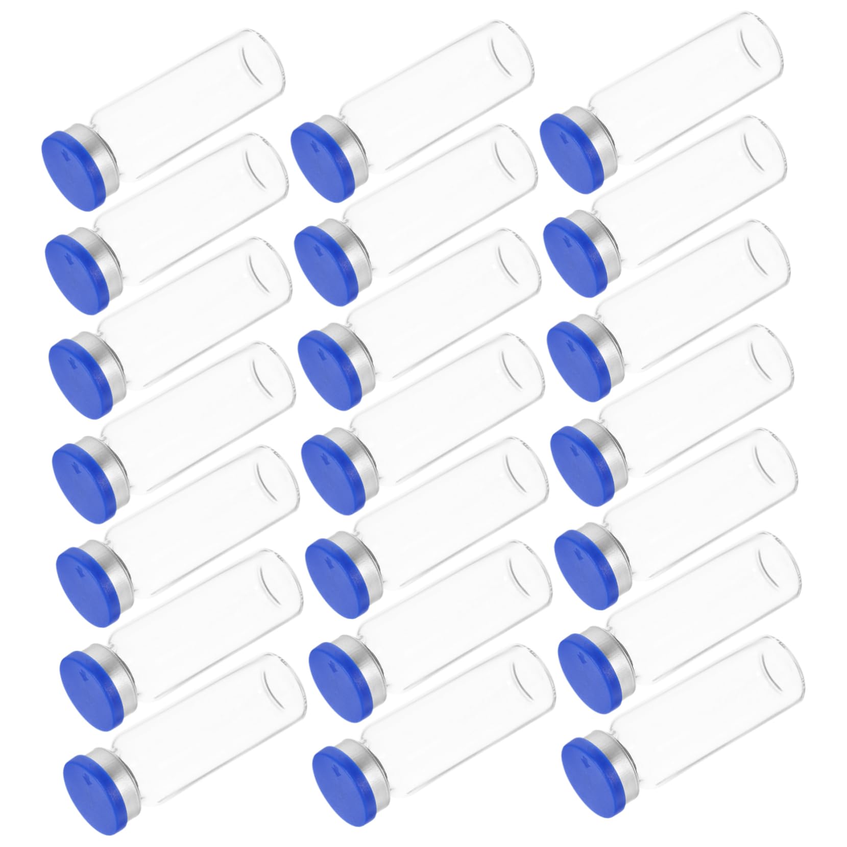 CIYODO 12ml Small Glass Storage Bottles 20pcs Lyophilized Vials Tight Seal Caps for Lab Home Use