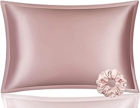 DISANGNI 100% Mulberry Silk Pillowcase，for Hair and Skin, Envelope Type, Silk Pillowcase one Side，Real Silk Pillowcase (1 Pack Queen Size 20"x30", Pink)
