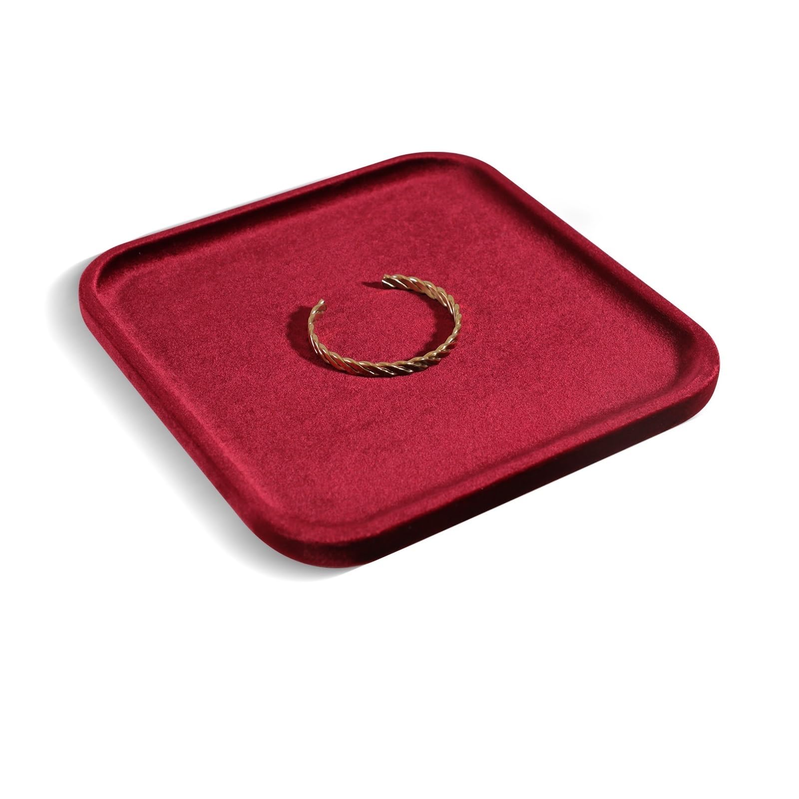 YGMNQAL Velvet Jewelry Tray Velvet Jewelry Flat Tray Ring Bracelet Necklace Earring Display Dish For Store Retail Counter Exhibition