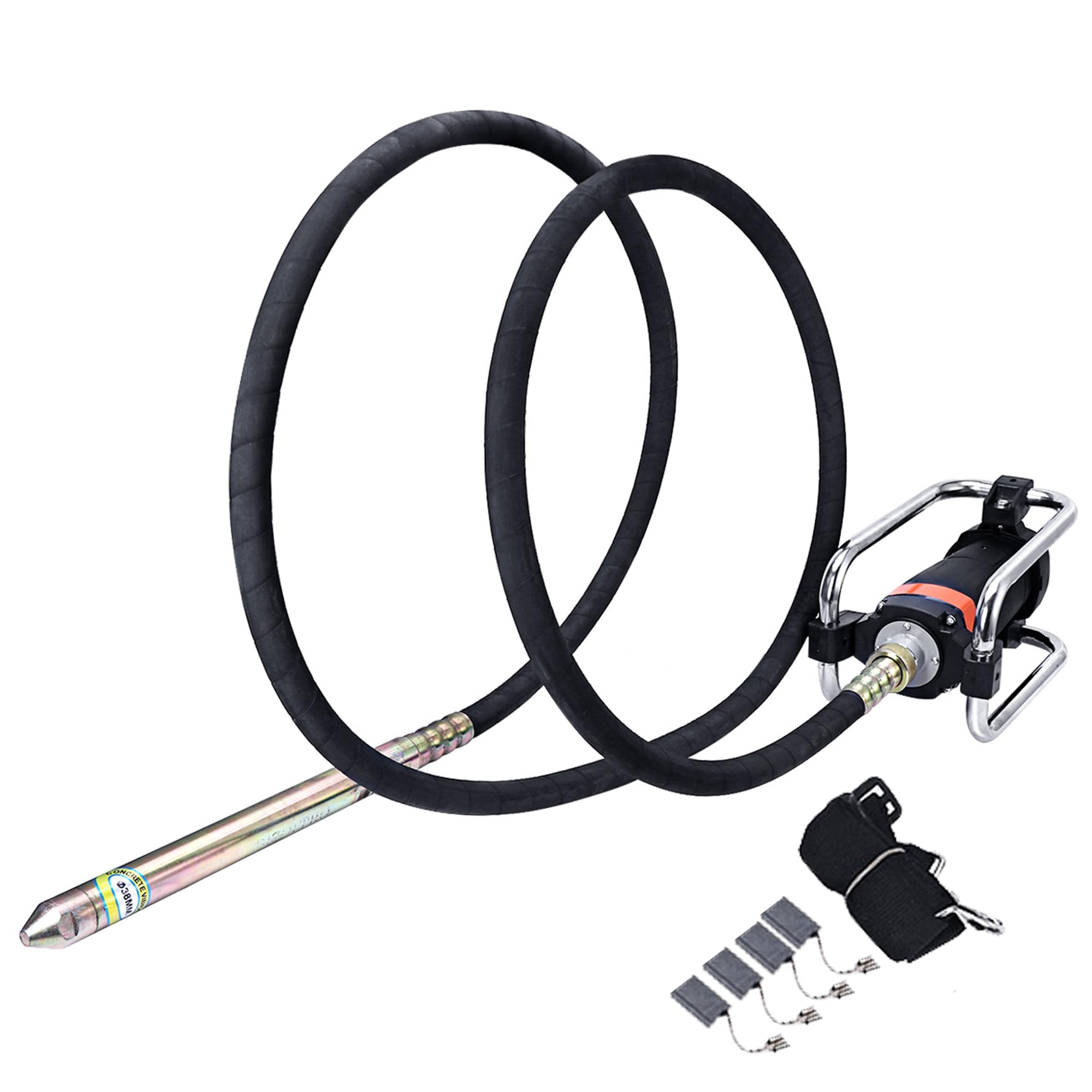 BIZOEPRO Concrete Vibrator, 1600W 2HP 18000RPM, 14-3/4ft Flexible Shaft, Electric Concrete Vibrating Tool, Hand Held Power Concrete Vibrators,