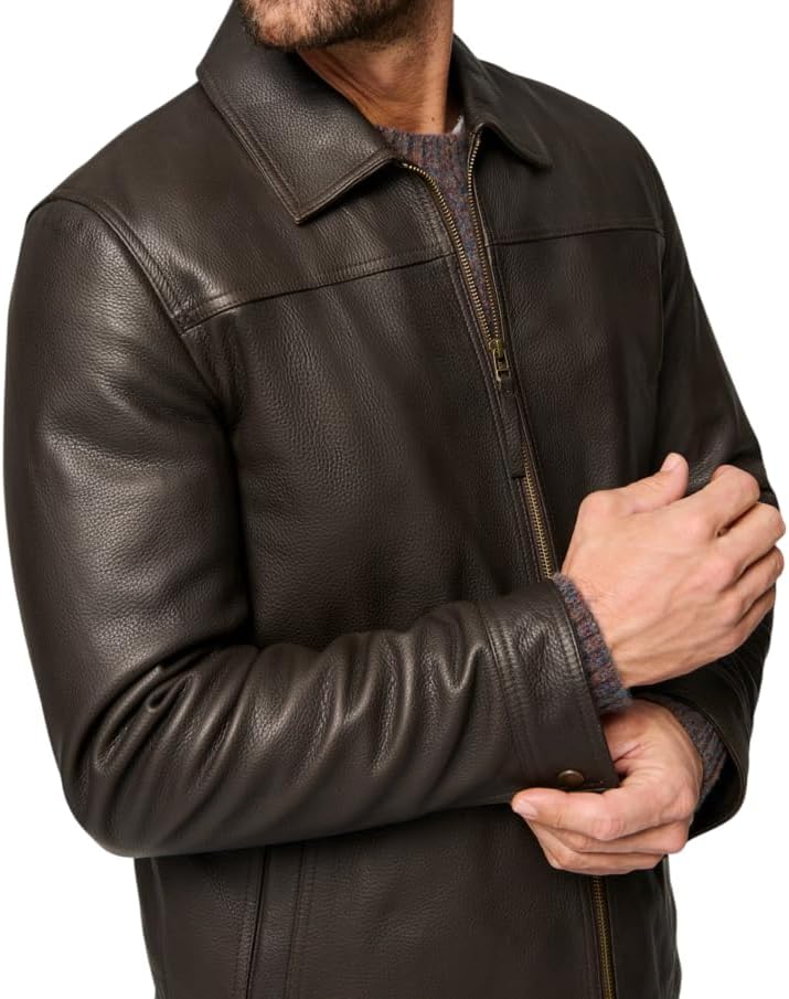 Isaac & David Chicago Men's New Black/Brown Lambskin Leather Classic Open Bottom Jacket Motorcycle Vintage Racing Jacket - Image 3