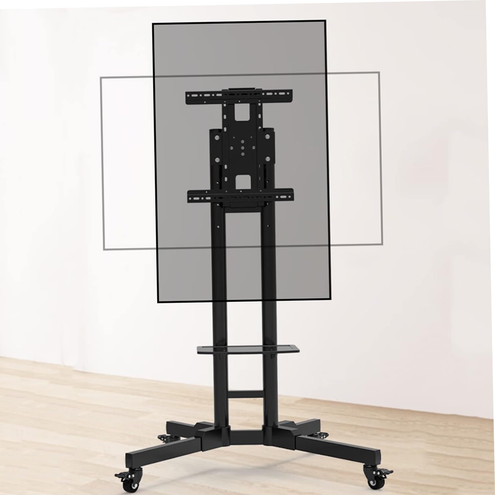 HPTHLY Conference Room Podium Universal Tv Floor Stand - Mobile Tv Cart For 32-60 Inch Tvs, Portable Floor Tv Stand, Holds Up To 35Kg/77Lbs, Movable Monitor Holder For Home Office, M