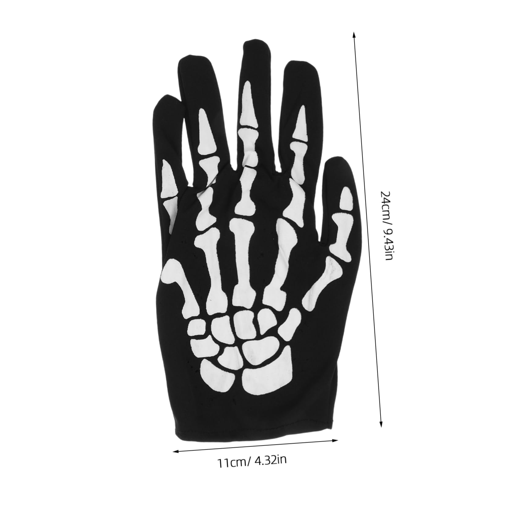 NOLITOY Skull Bone Glove Halloween Glove Fingerless Gloves for Women Halloween Costume Gloves Halloween Skull Costume Scary Party Props Halloween Skeleton Masks for Adults Skull Mask Black