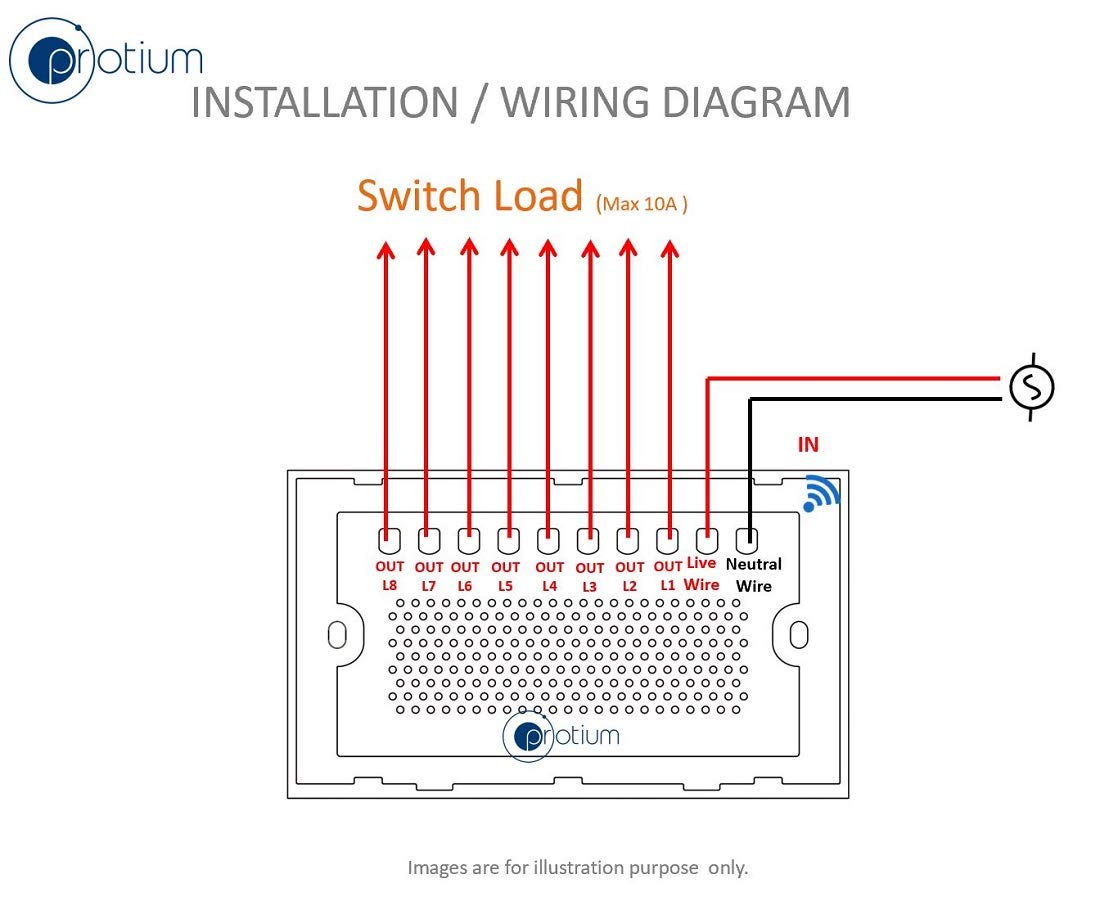 Protium Smart Touch Switch, Compatible with Alexa, Google Home, IFTTT & Smart life App (8 gang (10A/Gang), White) 3