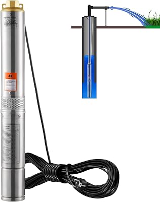 VEVOR S220V370W Bomba de agua para pozos profundos, plata