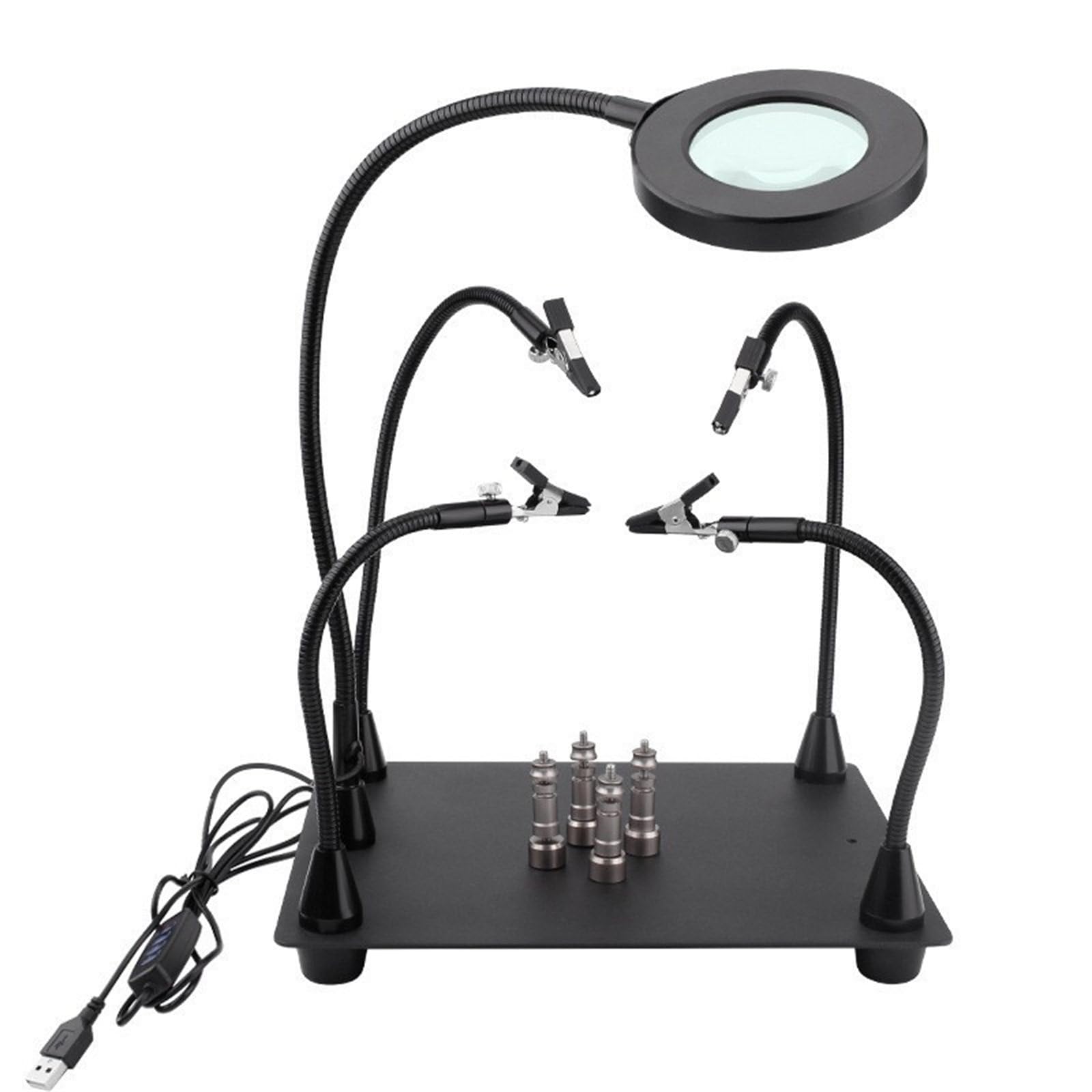 Tsophreniq Light Multifunctional Helping Hands Soldering Station With 6X Magnify Glass Aid Fixtures For Repair Station
