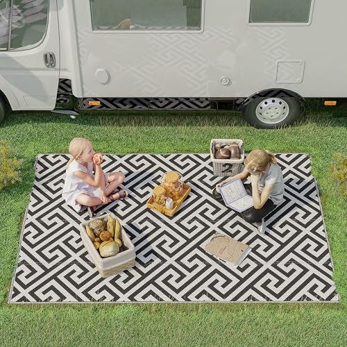 Outsunny Outdoor-Teppich, Kunststoffteppich mit Doppelseitigem Design,...