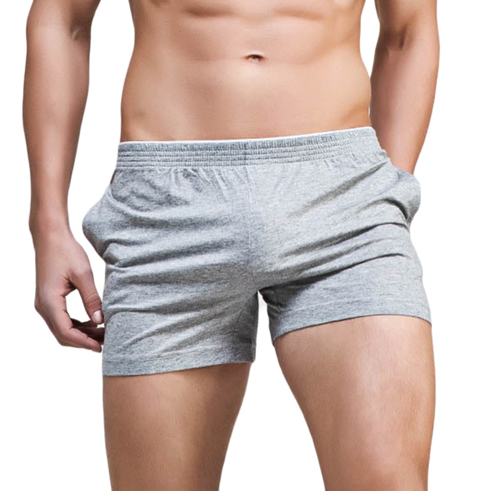 Sandbank Men's Grey ’S Pocket Running Workout Gym Active Shorts Lounge Sleep Bottoms 36-37 Inch