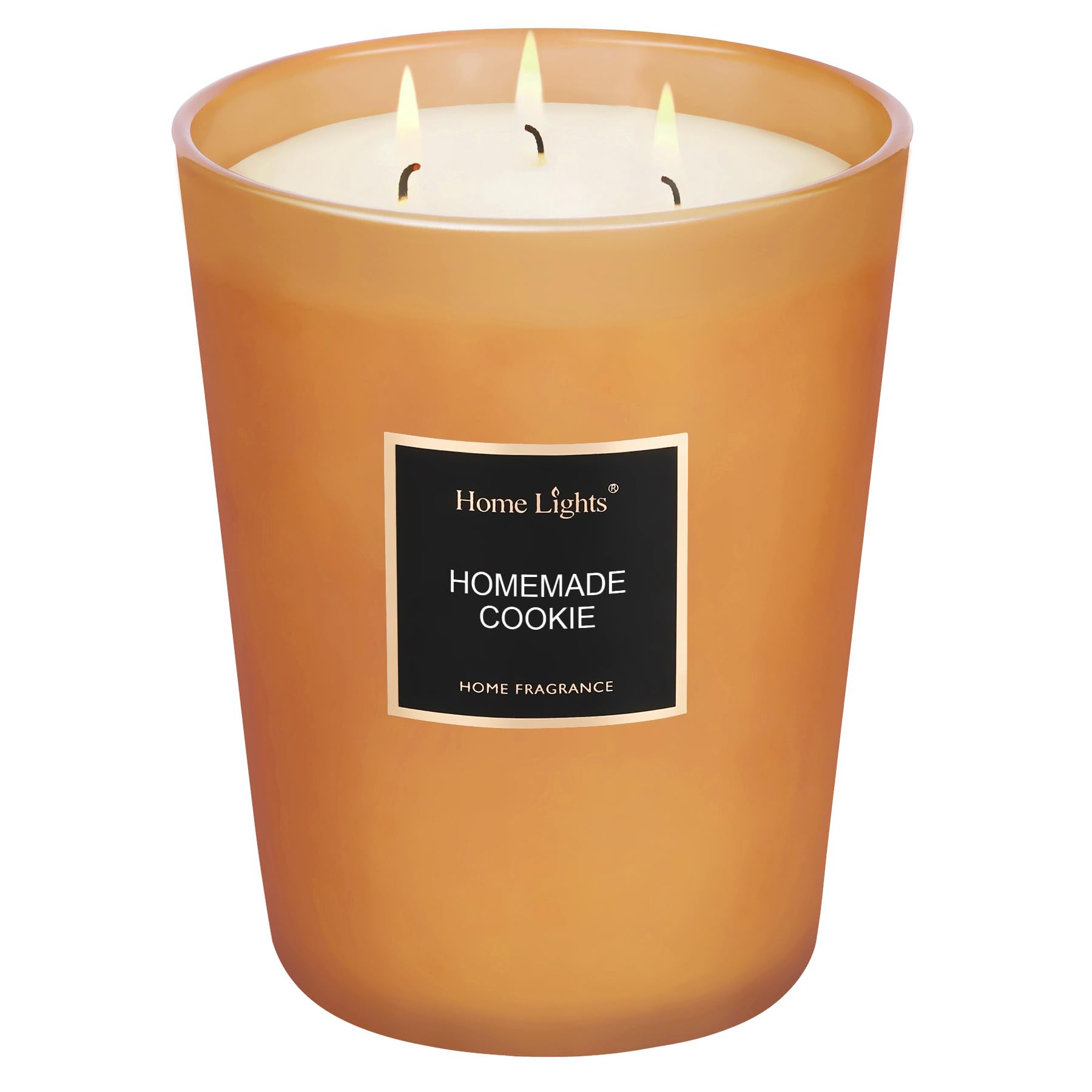 HomeLights – Velas perfumadas, tarro grande de aromaterapia, cera de soja natural, regalo de 130 horas de combustión, galleta case