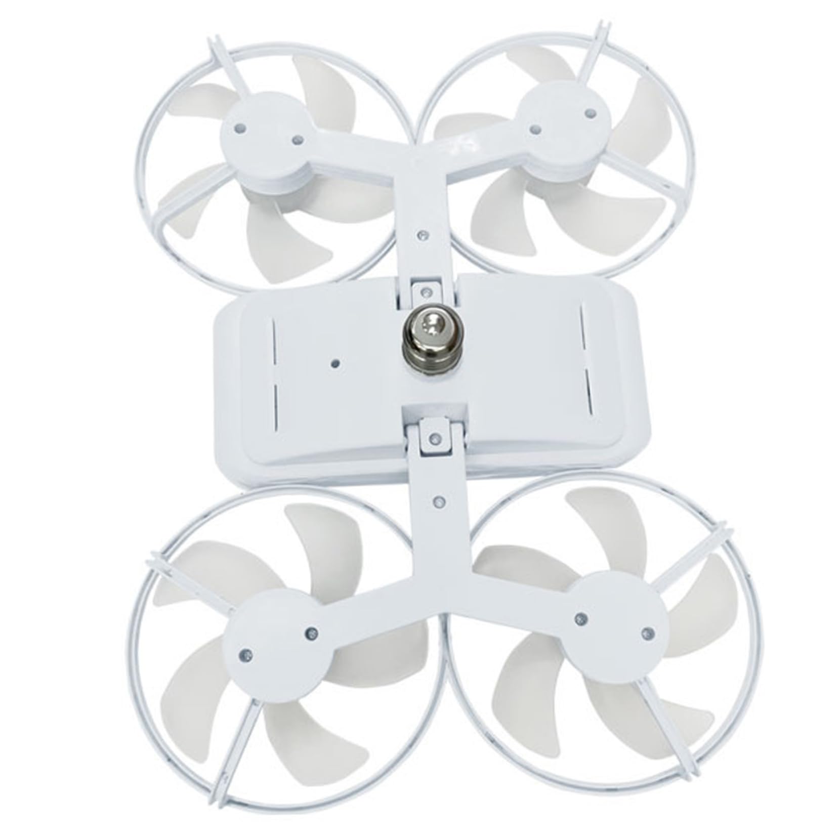 DAGLLGEW Ceiling Fan With Lights, Bedroom Ceiling Fan With Lights, Drone-inspired Led - 360° Surround Airflow, Dimmable Light Remote, E27 Socket, Extension Rod Included (white) LED