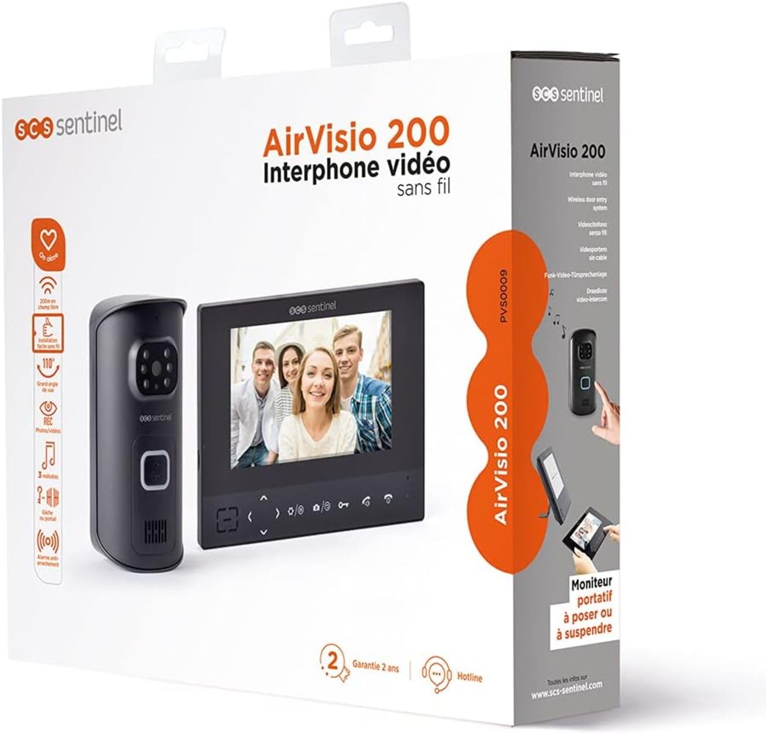 SCS Sentinel AirVisio 200 – Videocitofono wireless 200 m – Schermo – Registrazione foto e video – Apertura cancelli e porte – Visione grandangolare 110° – IP65 – Garanzia 3 anni PVS0009