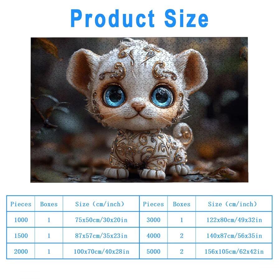 Puzzle 3000 Pièces Adultes, Puzzle 3000 Pieces Tigre pour Adultes, Grand Puzzles Bois Mignon avec Boite, Jeu de Concentration pour Toute la Famille, Puzzles pour Décoration Maison, Cadeau Femme, -5235