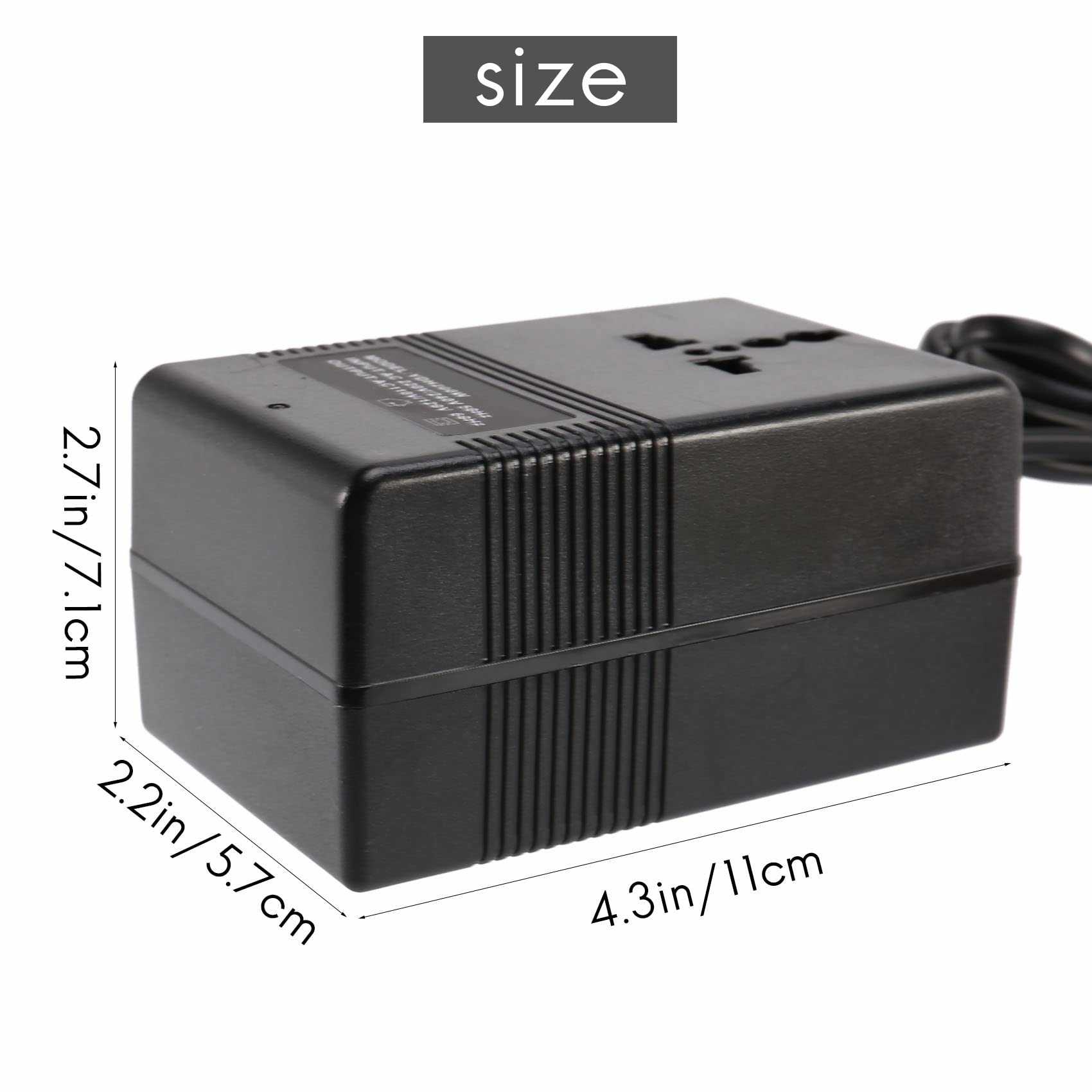Transformador Convertidor de Voltaje de 200W Reductor 220V 110V AC Reductor Convertidor de Voltaje de Viaje Convertidor Enchufe de la UE