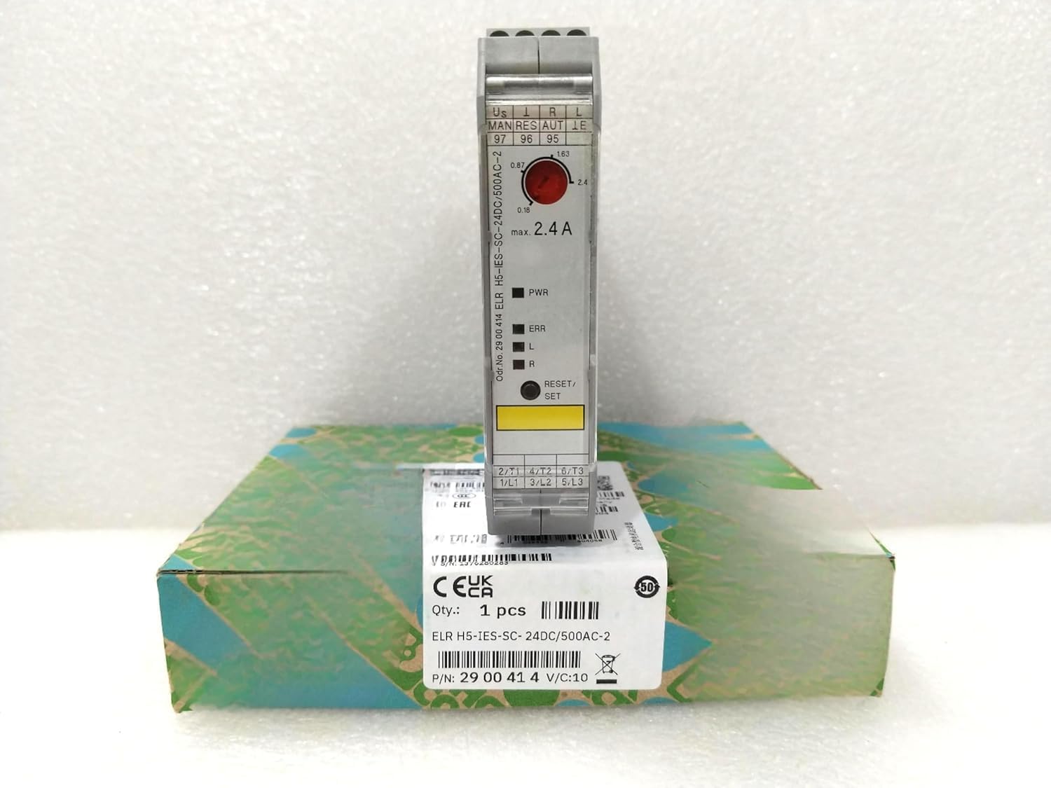 2900414=ELR H5-IES-SC- 24DC/500AC-2,Hybrid Motor Starter,Used for Reverse Starting Three-Phase AC Motor,2.4A,24 VDC,Emergency Shutdown,Original
