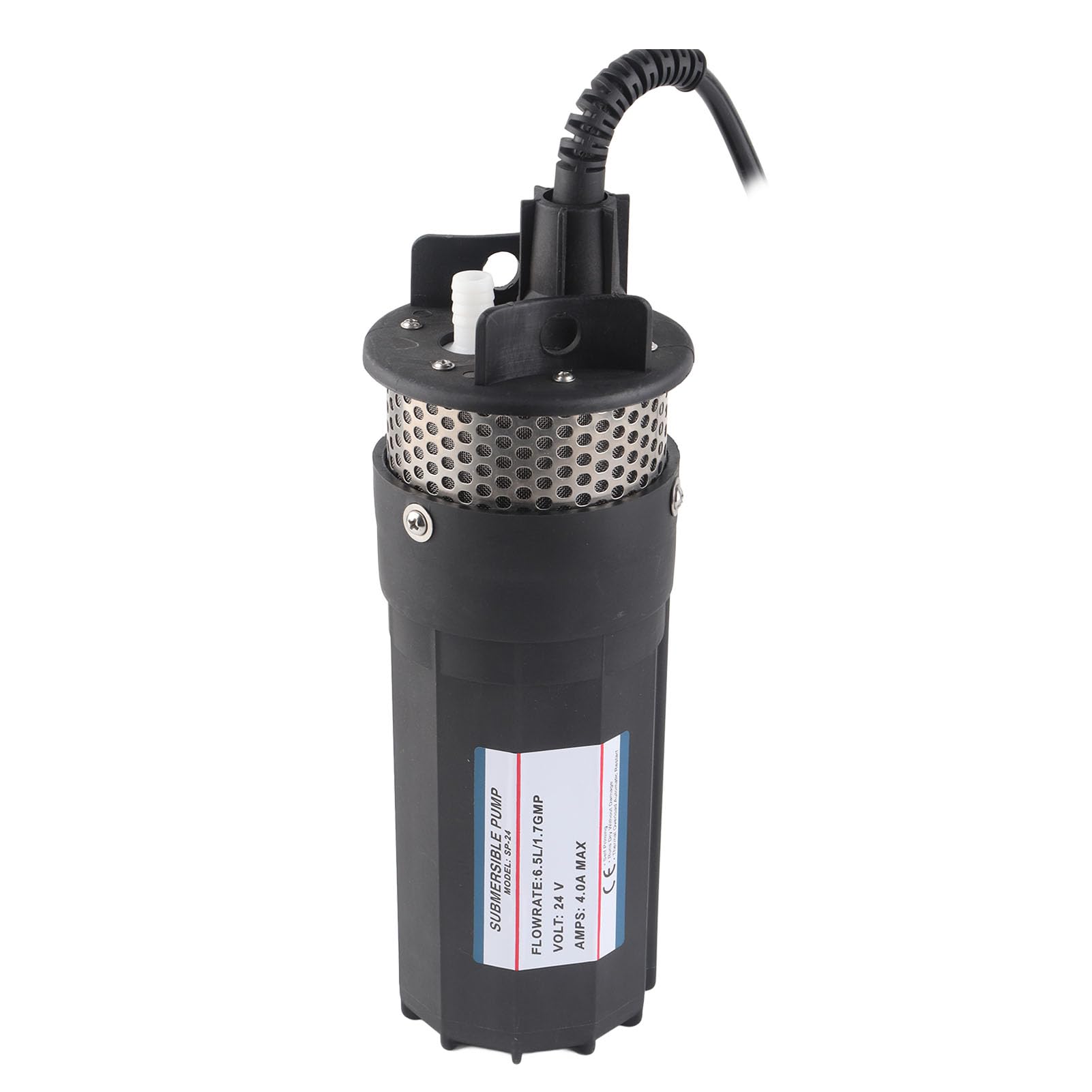 Haofy Bomba Sumergible de Agua de Pozo Profundo, Bomba de Agua Solar de 24 V CC, Bomba de Pozo Sumergible de 230 Pies con Cabezal de 1,7 GPM Alimentado por Batería (Negro)