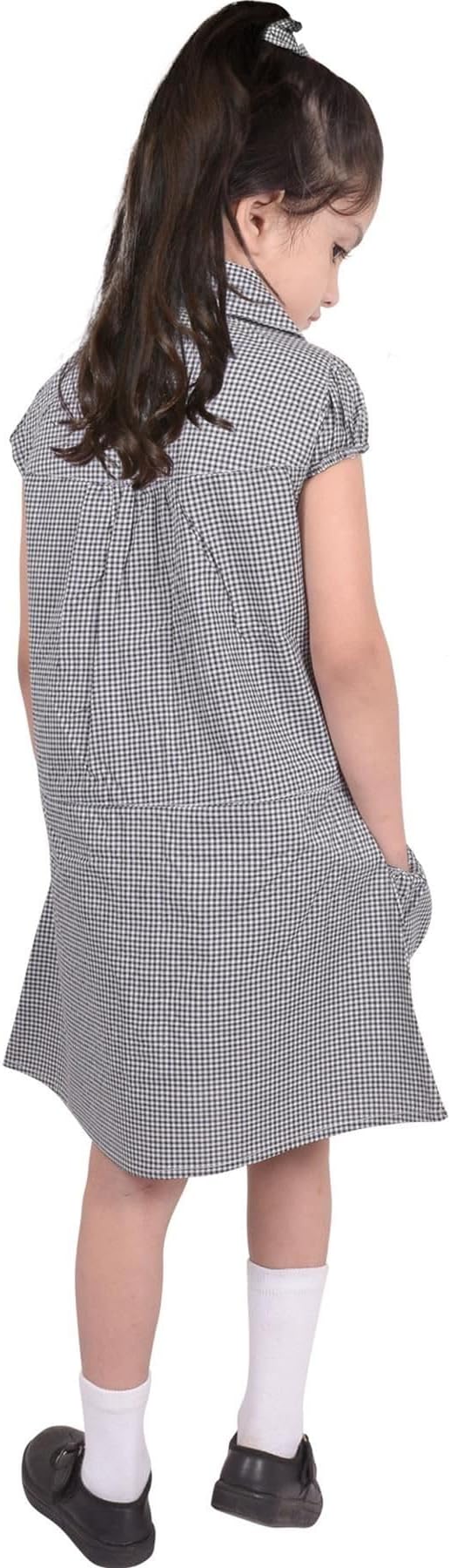 A2Z 4 Kids Girls School Uniform Pleated Gingham Checked Summer Dress with Bobble Age 3-14 Years